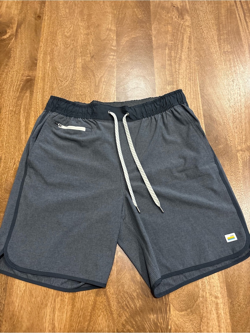 Vuori Charcoal Gray Athletic Drawstring Shorts